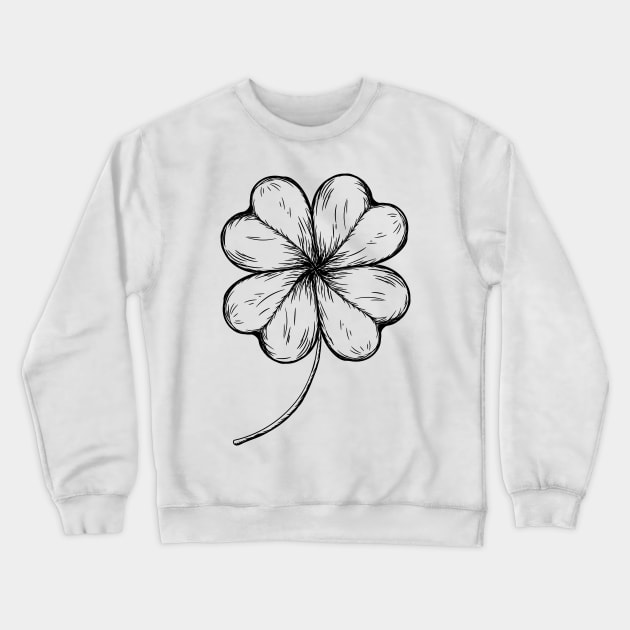 Irish Shamrock Four-leaf Lucky Clover Crewneck Sweatshirt by Nartissima